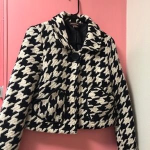 Houndstooth Jacket with Heart Pockets